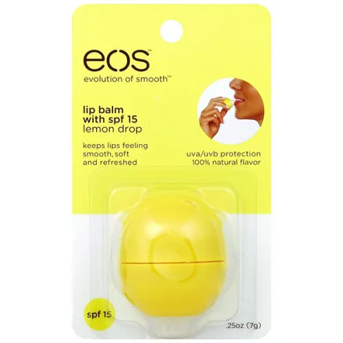 Органічний бальзам для губ «лимон та сонцезахисна дія» EOS Smooth Sphere Lip Balm Lemon Drop SPF15
