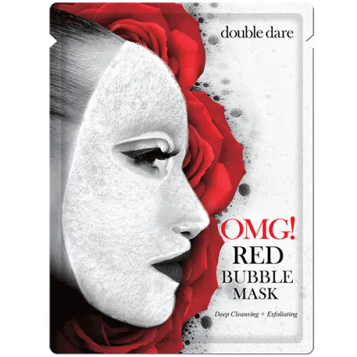 Очищающая баббл-маска для лица Double Dare OMG! Red Bubble Mask с экстрактами 8 красных растений, 34 г.