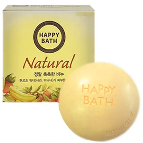 Мыло для рук и тела Happy Bath Real Moisture Soap Bar Fruit Water с экстрактом яблока и банана, 100 г.