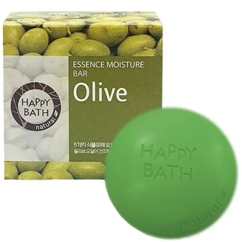 Мыло для рук и тела Happy Bath Essence Moisturizing Bar Olive Soap с экстрактом оливы, 100 г.