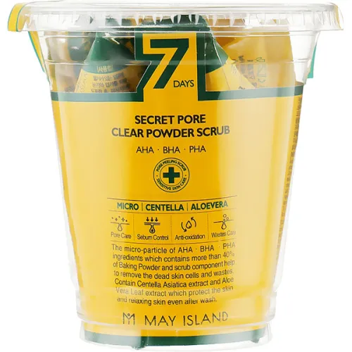 Скраб для глибокого очищення шкіри обличчя May Island 7 Days Secret Pore Clear Powder Scrub, 5 г. - вигляд 2