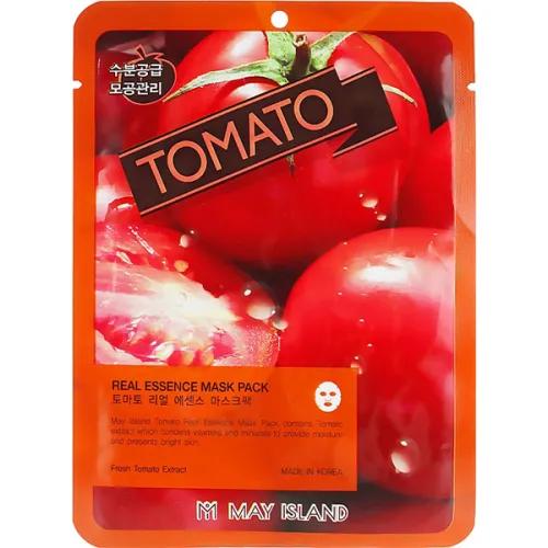 Тканинна маска для обличчя May Island Real Essence Tomato Mask Pack з екстрактом томату, 25 мл.