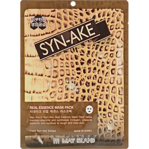 Тканинна маска для обличчя May Island Real Essence Syn-Ake Mask Pack з екстрактом зміїного пептиду, 25 мл.