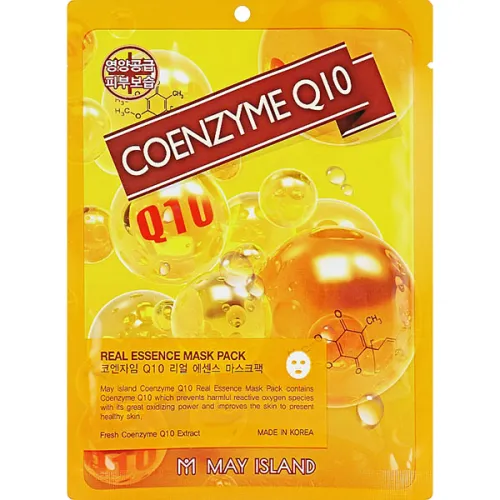 Тканинна маска для обличчя May Island Real Essence Coenzyme Q10 Mask Pack з коензимом, 25 мл.