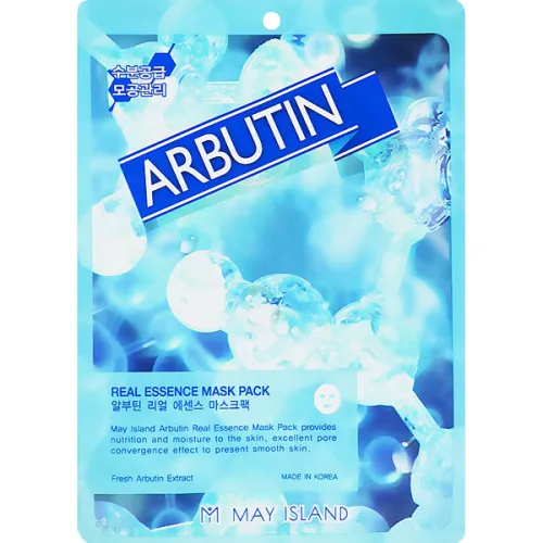Тканинна маска для обличчя May Island Real Essence Arbutin Mask Pack з арбутином, 25 мл.