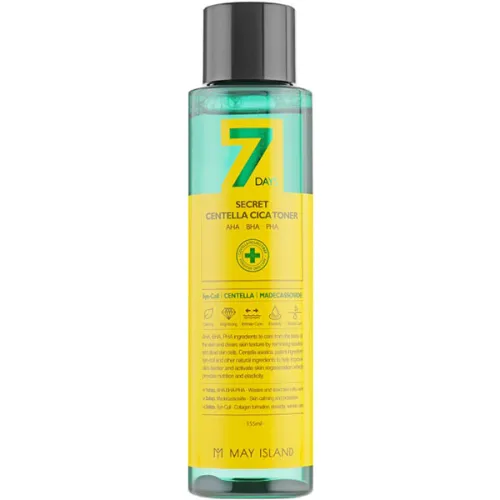 Обновляющий тонер для проблемной кожи лица May Island 7 Days Secret Centella Cica Toner с центеллой, 155 мл.