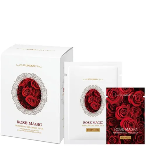 Гелева альгінатна маска для обличчя Lindsay Rose Magic Modeling Gel Mask Pack з екстрактом троянди, 50 г. + 5 г.