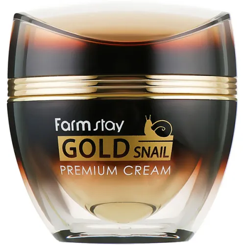 Крем для лица FarmStay Gold Snail Premium Cream с золотом и муцином улитки, 50 мл.