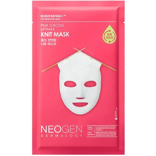 В’язана маска для обличчя Neogen Pink Cactus Liftmax Knit Mask з екстрактом кактусу, 60 мл.