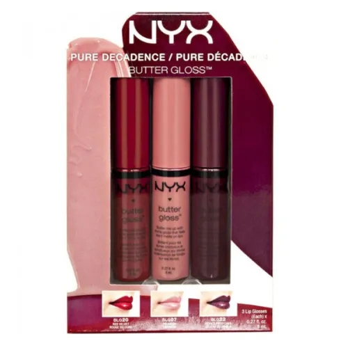 Набор блесков для губ NYX Pure Decadence Lip Gloss Set, 3 шт. x 8 мл.