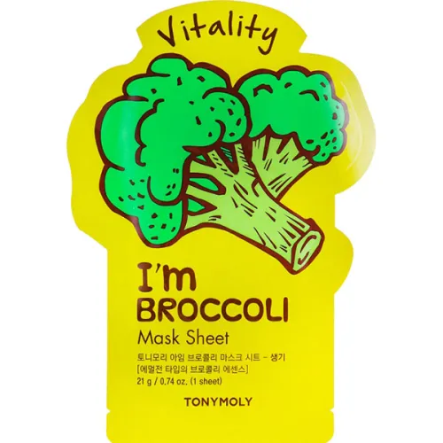 Тканинна маска для обличчя «броколі» Tony Moly I’m Real Broccoli Mask Sheet, 21 мл.