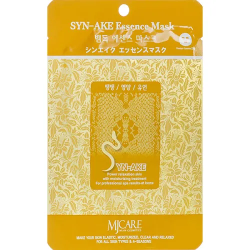 Тканинна маска для обличчя MJ Care Syn-Ake Essence Mask з зміїною отрутою, 23 г.