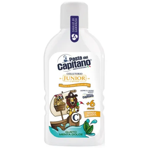 Ополаскиватель для полости рта для детей от 6-ти лет Pasta Del Capitano Junior Mouthwash Soft Mint, 400 мл.