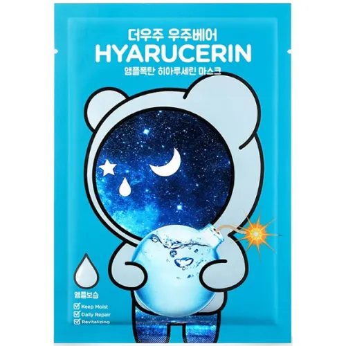 Тканинна маска для інтенсивного зволоження The OOZOO Bear Hyarucerin Ampoule Mask з гіалуроновою кислотою, 30 мл.