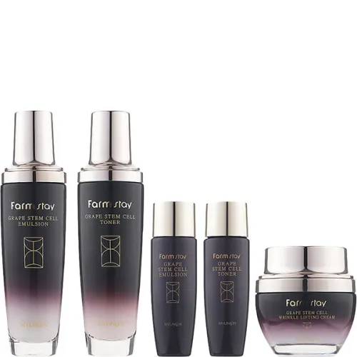 Восстанавливающий набор для лица FarmStay Grape Stem Cell Skin Care 5 Set с фито-стволовыми клетками винограда