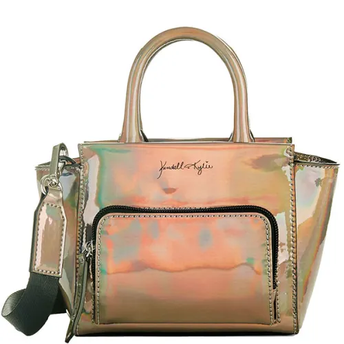 Миниатюрная кофейно-розовая сумочка Kendall + Кayli Kendall + Kylie Mini Tote Crossbody Iridescent Oil