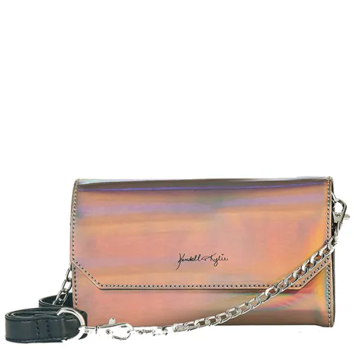 Клатч-кошелек кофейно-розовый Kendall + Кayli Kendall + Kylie Mini Belt Bag & Crossbody Iridescent Oil