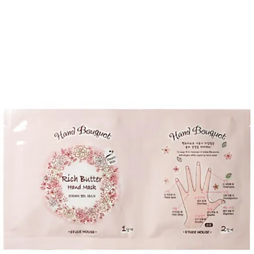 Живильна маска для рук Etude House Hand Bouquet Rich Butter Hand Mask з комплексом олій, 16 г.