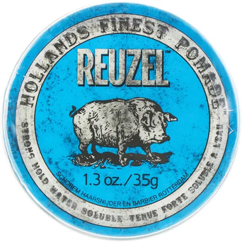 Помада для укладки волос сильной фиксации Reuzel Blue Strong Hold Water Soluble High Sheen Pomade, 35 г.
