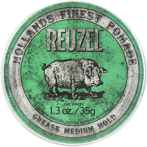 Помада для укладки волос средней фиксации Reuzel Green Grease Medium Hold Pomade, 35 г.