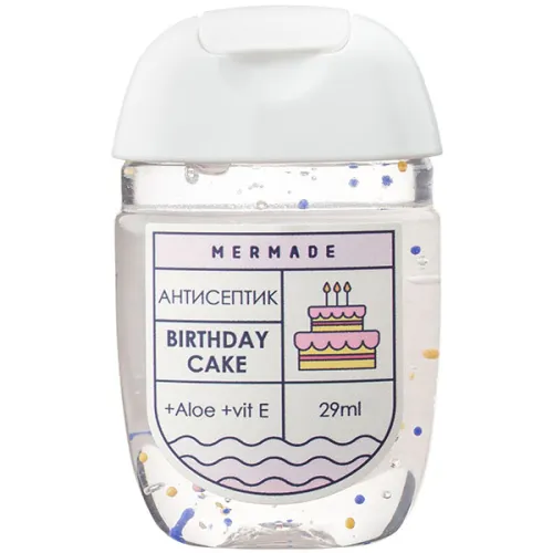 Антибактеріальний гель для рук «торт» Mermade Birthday Cake Gel Sanitizer, 29 мл.
