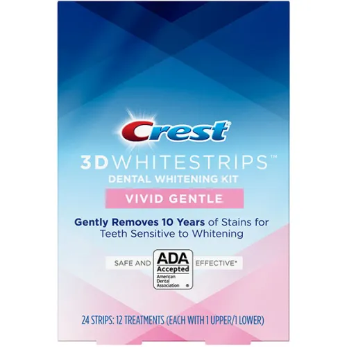 Отбеливающие полоски для чувствительных зубов Crest 3D Whitestrips Vivid Gentle