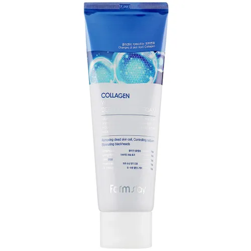 Пенка для умывания FarmStay Collagen Water Full Moist Deep Cleansing Foam с коллагеном, 180 мл.