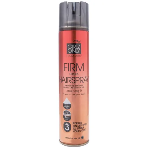 Лак для укладання волосся сильної фіксації Girlz Only Firm Hold Hairspray, 300 мл.