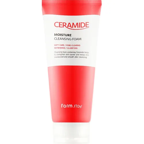 Пенка для умывания FarmStay Ceramide Moisture Cleansing Foam с керамидами, 180 мл.