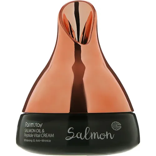 Антивозрастной крем для лица FarmStay Salmon Oil & Peptide Vital Cream с маслом лосося и пептидом, 50 мл.