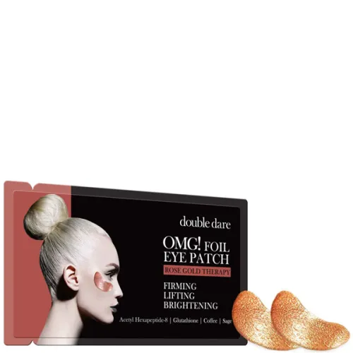 Тонізуючі патчі для очей Double Dare OMG! Foil Eye Patch Rose Gold Treatment з гексапептидами