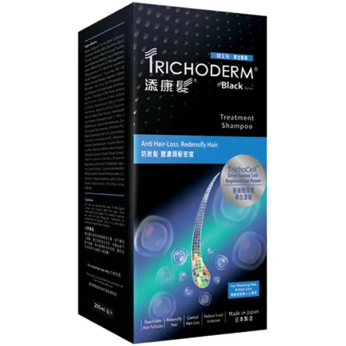 Зміцнювальний гіпоалергенний шампунь для волосся Trichoderm Men Black Treatment Shampoo, 200 мл.