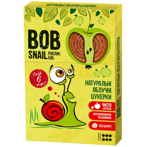 Натуральні цукерки «яблуко» Bob Snail Apple, 30 г.