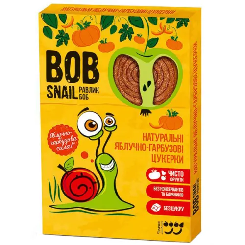 Натуральные конфеты «яблоко и тыква» Bob Snail Apple & Pumpkin, 30 г.