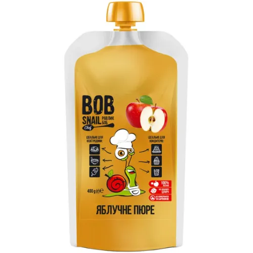 Фруктовое пюре «яблоко» Bob Snail Chef Puree Apple, 400 г.