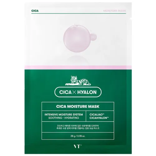 Заспокійлива тканинна маска для обличчя VT Cosmetics Cica Moisture Mask з екстрактом центели, 28 мл.