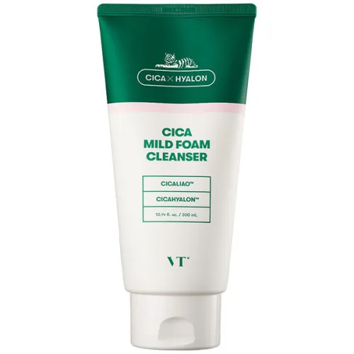 Успокаивающая пенка для умывания VT Cosmetics Cica Mild Foam Cleanser с экстрактом центеллы, 300 мл.