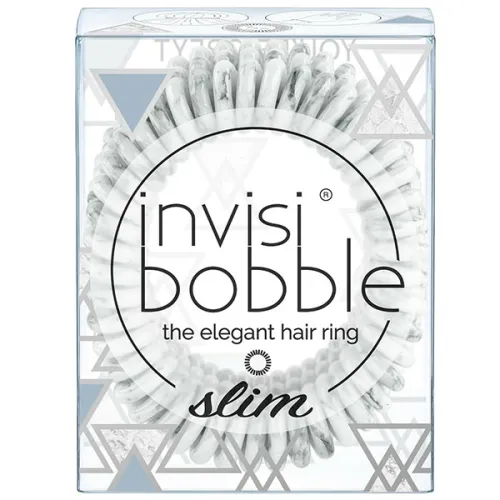 Резинка-браслет Invisibobble Slim Marblelous You’re Greyt із збільшеною кількість завитків «сірий мармур»