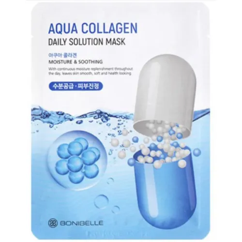 Тканинна маска для обличчя Enough Bonibelle Aqua Collagen Daily Solution Mask з колагеном, 23 мл.