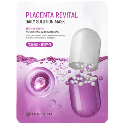 Тканинна маска для обличчя Enough Bonibelle Placenta Revital Daily Solution Mask з плацентою, 23 мл.