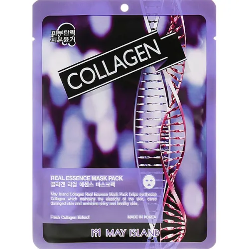 Тканевая маска для лица May Island Real Essence Collagen Mask Pack с коллагеном, 25 мл.