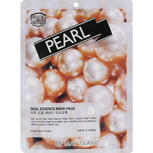 Тканинна маска для обличчя May Island Real Essence Pearl Mask Pack з екстрактом перлів, 25 мл.