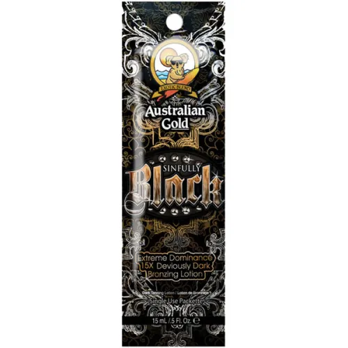 Лосьйон для солярію Australian Gold Sinfully Black з бронзаторами 15X, 15 мл.