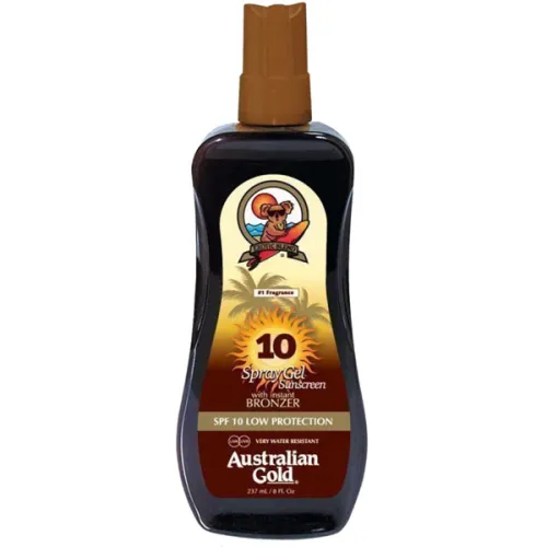 Солнцезащитный спрей-гель для загара Australian Gold Spray Gel Sunscreen with Instant Bronzer SPF10 с бронзатором, 237 мл.