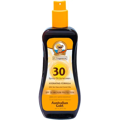 Солнцезащитный спрей Australian Gold Spray Oil Sunscreen Carrot Oil SPF30 с морковным маслом, 237 мл.
