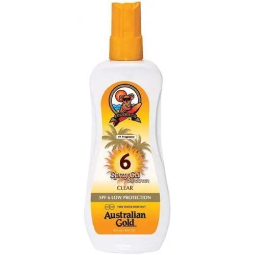 Солнцезащитный спрей-гель для загара Australian Gold Spray Gel Sunscreen Clear SPF6, 237 мл.