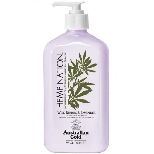 Зволожуючий лосьйон після засмаги «ягоди та лаванда» Australian Gold Hemp Nation Wild Berries & Lavender Body Lotion, 535 мл.