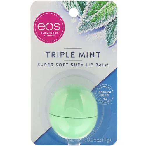 Органічний бальзам для губ «потрійна м’ята» EOS Super Soft Shea Lip Balm Triple Mint, 7 г.