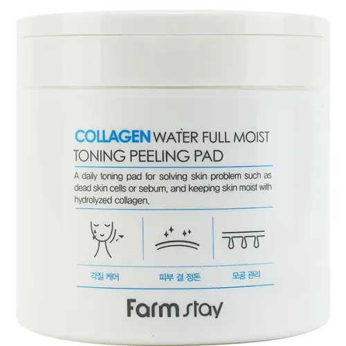 Пілінг-пади для обличчя FarmStay Collagen Water Full Moist Toning Peeling Pad з колагеном