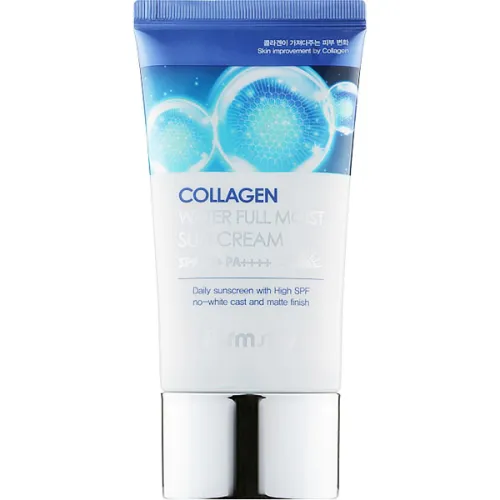 Увлажняющий солнцезащитный крем для лица FarmStay Collagen Water Full Moist Sun Cream SPF50+ PA++++ с коллагеном, 50 г. срок
